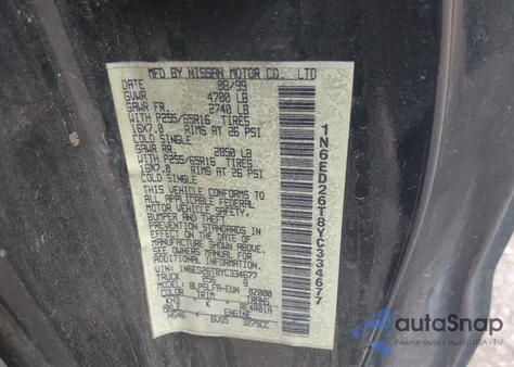 2000 Nissan Frontier Desert Runner Se-V6/Desert Runner Xe-V6 from USA, damaged, VIN 1N6ED26T8YC334677